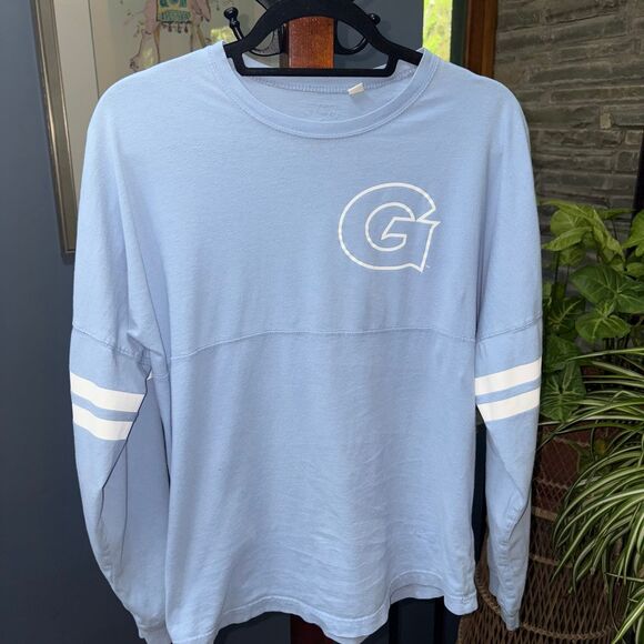 Women's Georgetown University Light Blue Oversized Long Sleeve T-Shirt, size M - Picture 3 of 9